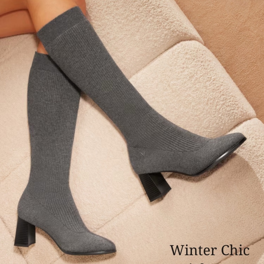 VIVAIA Tessa Pro Boots Knee High Water Repellent Wool Pro 38.5 Gray - Picture 13 of 14